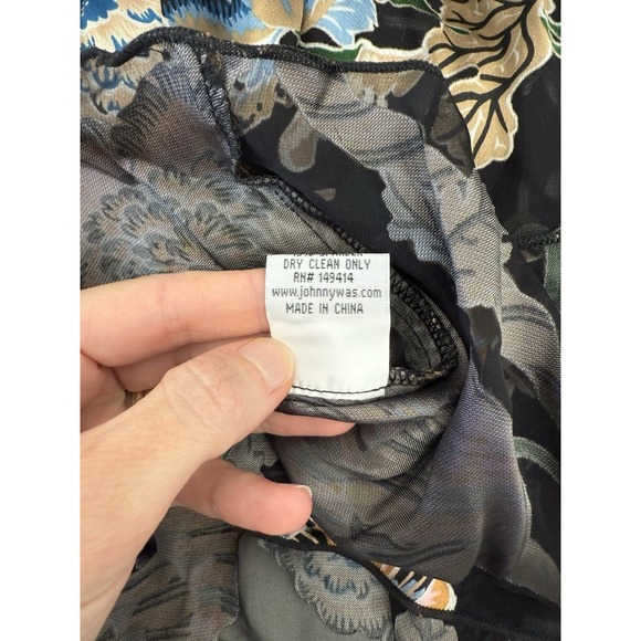 Johnny Was Melina Floral Maxi Dress XS Black Multicolor Velvet Burnout Metallic - Picture 7 of 7